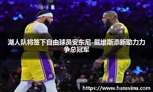 湖人队将签下自由球员安东尼-戴维斯添新助力力争总冠军